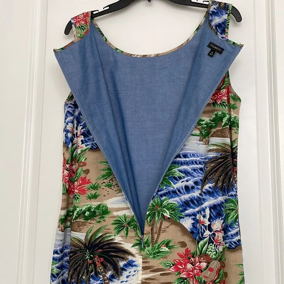 Talbots sleeveless beach print dress with pockets! Like new. - Picture 6 of 11